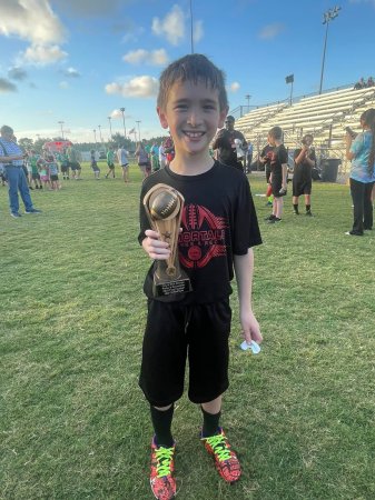 Dominic after championship win in flag footbal