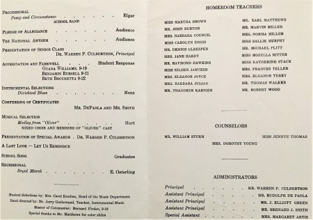 1973 Closing Assembly Program - Inside