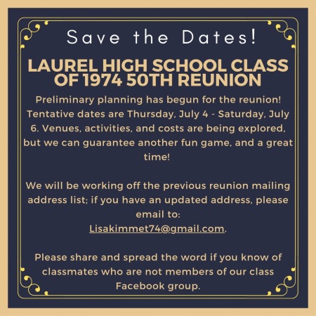 Laurel Montana High School 50th Class Reunion