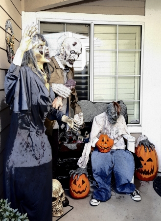 My front porch on Halloween