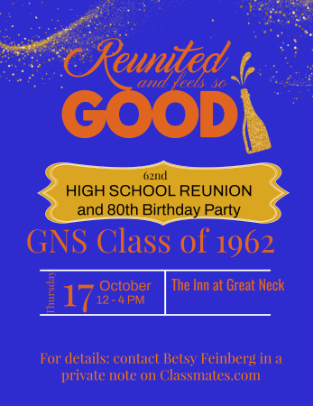 Great Neck South High School Reunion Class of 1962
