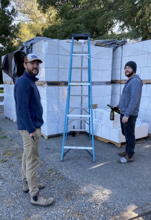 my two winemaker sons on bottling day