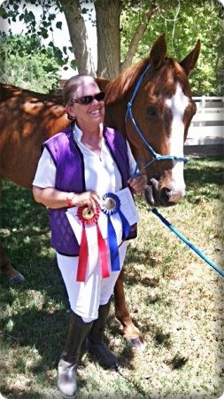 Ann anf Jojo at dressage show june2013