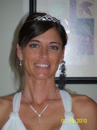 daughter Angie on her wedding day