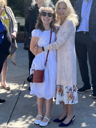 Ellen with Hailey at her First Communion 