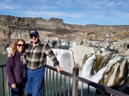 Denise & I in front of Shoshone Falls