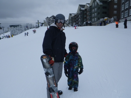 Trav and Daddy at Snowshoe Mtn.