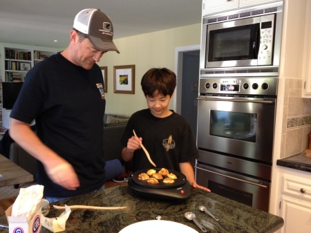 Son Cris cooking "Danish" with Daniel