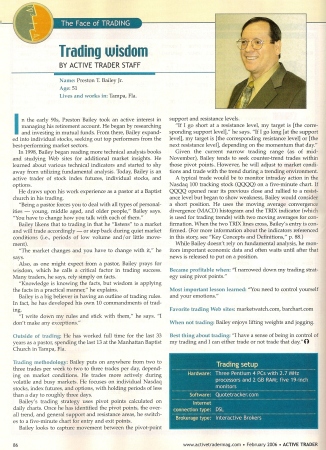 Article on Preston in Active Trader magazine