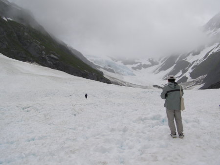 David is the dot up on the glacier...