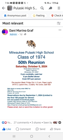 Virtual Reunion: Pulaski High School Reunion