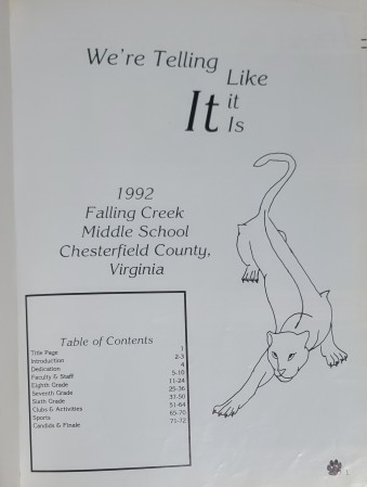Falling Creek Middle 1992 (Title Page)