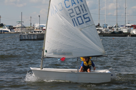 my son Murat sailing in Dorval