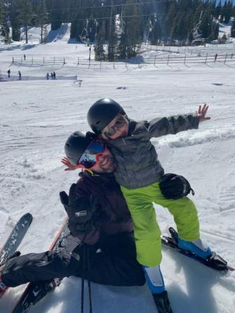 First day on skiis for grandson