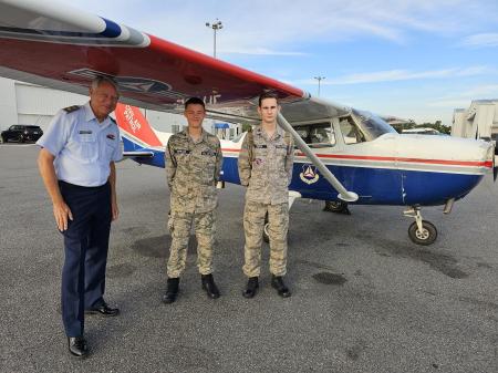 Flying Civil Air Patrol cadets 2023