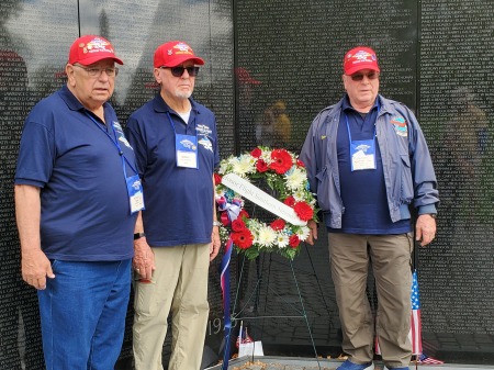 Placing Wreath at the Vietnam Wall