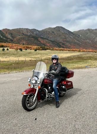 Beautiful day riding in Utah autumn mountains