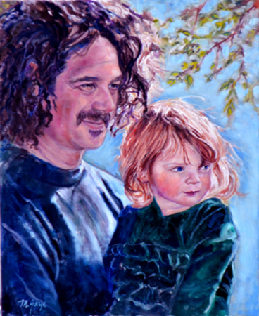 painting of my son,Brandon and his daughter, 