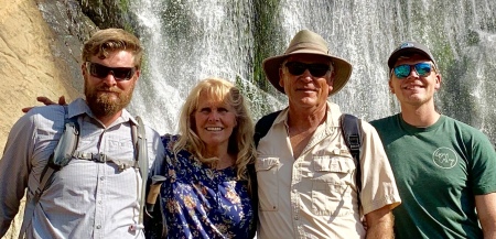 Stevens Creek falls with Oldest & youngest 