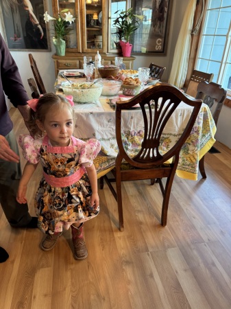 Helping grandma with Easter dinner