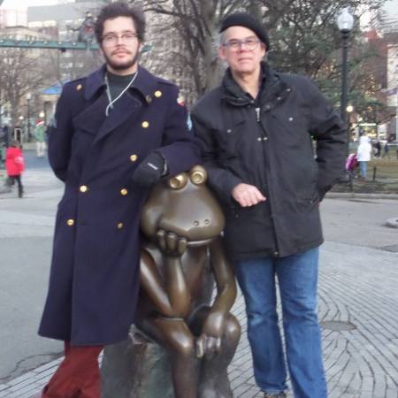 Son and father  on the Boston Common Jan 2015