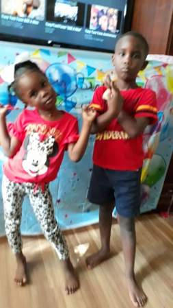 Two of my grand kids, Essences and C.J.