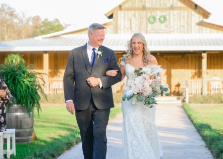 Daughter Christy wedding day with her father B