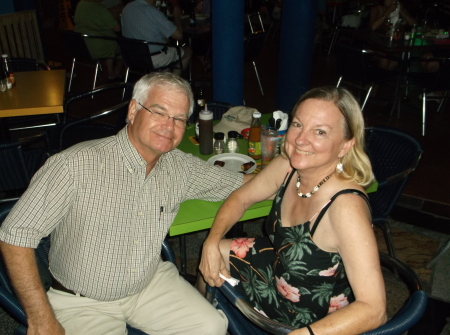 with Sandi at "The Straw Hat" restaurant on the island of Anguilla 