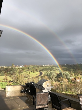 Beautiful double rainbow over my property.