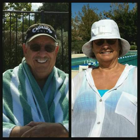 Terri and I enjoying a late morning swim.