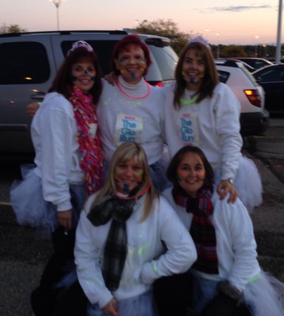 My dance moms and I at the Glo Run Madison