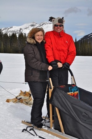 Dog sledding in Banff Canada