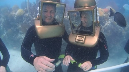 Helmet diving in Bermuda