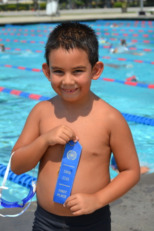 MY Quinn at his first Swim Meet!