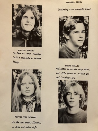 James Goethe's album, Prew School Yearbook 1970