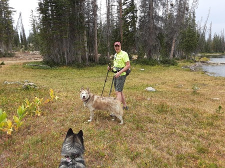 Scout and I, notch lake trail, uinta mt,  utah