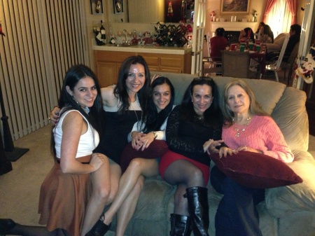 At home Christmas 2012... My mom and our girls
