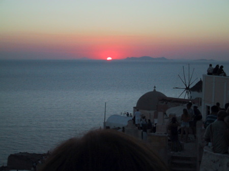 The sun setting in the Mediterranean!