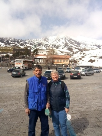 Nick and I at base of Mt. Etna March 2022