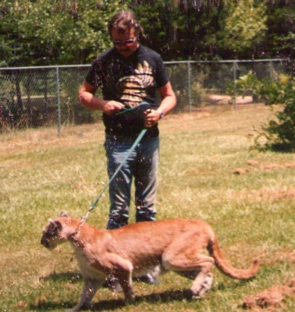 Zuni taking me for a walk - 15 May 1998