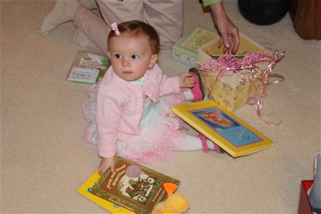 Our granddaughter on Easter, 2012