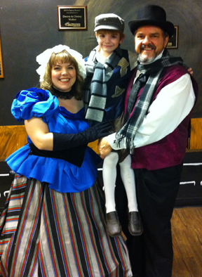Alicia Rose, Sawyer, and Rick in Scrooge