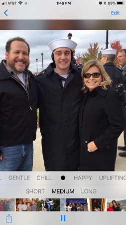 11/15  our son Doug, Zack & me.  Navy grad! 
