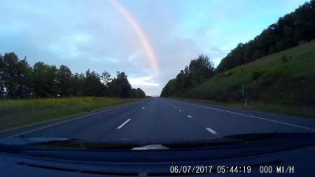 Driving to a rainbow