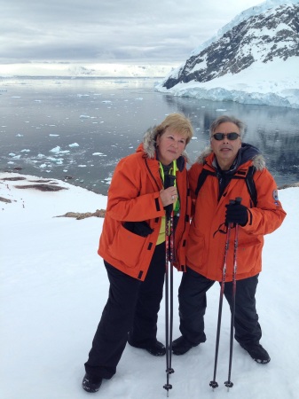 In Antarctica with wife Ann in 2014