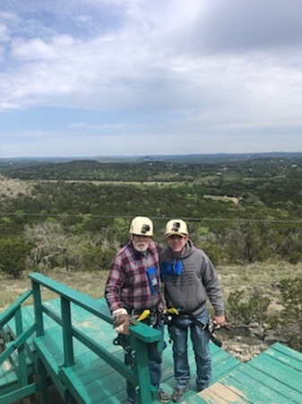 My son an me at wimberly zip line adventure