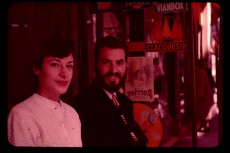 Mary my late wife and me in a Paris Cafe