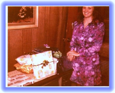 This is me in 1977 at my  bridal shower at my mom's house