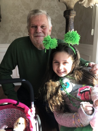 With granddaughter on St . Patrick’s Day