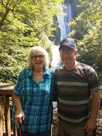 Tom and Jeri on a hike in Oregon 2015